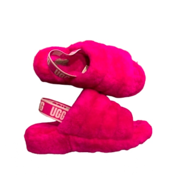 UGG Fluff Yeah Pink Slippers Size 7 - Picture 7 of 7